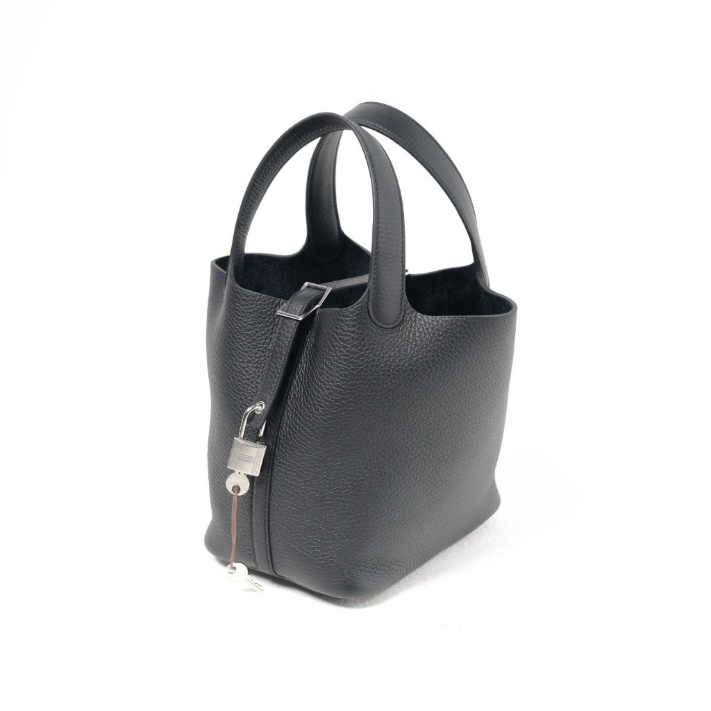 Tas H PICOTIN 18 BLACK PHW BAG 100% ORIGINAL