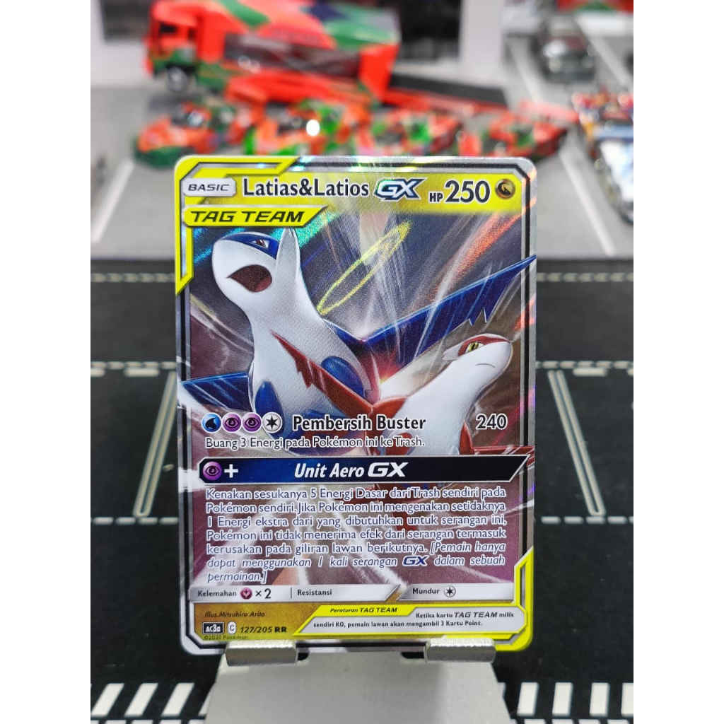 Kartu Pokemon TCG Latias & Latios GX TAG TEAM - ID Indonesia - RR Double Rare - Matahari & Bulan Kol