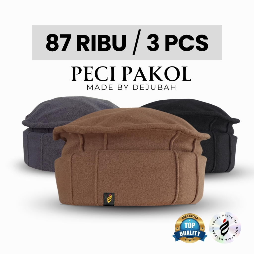 PAKET 3 PCS / Peci Dejubah / Peci Sholat Peci Pakol Taliban / Peci Kopiah Taliban Afghanistan / Peci