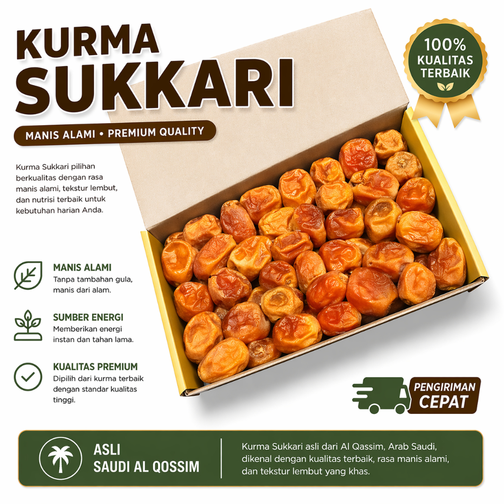 Kurma Sukari Premium Asli Saudi King Dates Original Lembut Manis Legit Oleh Oleh Haji Umroh Sukkari 