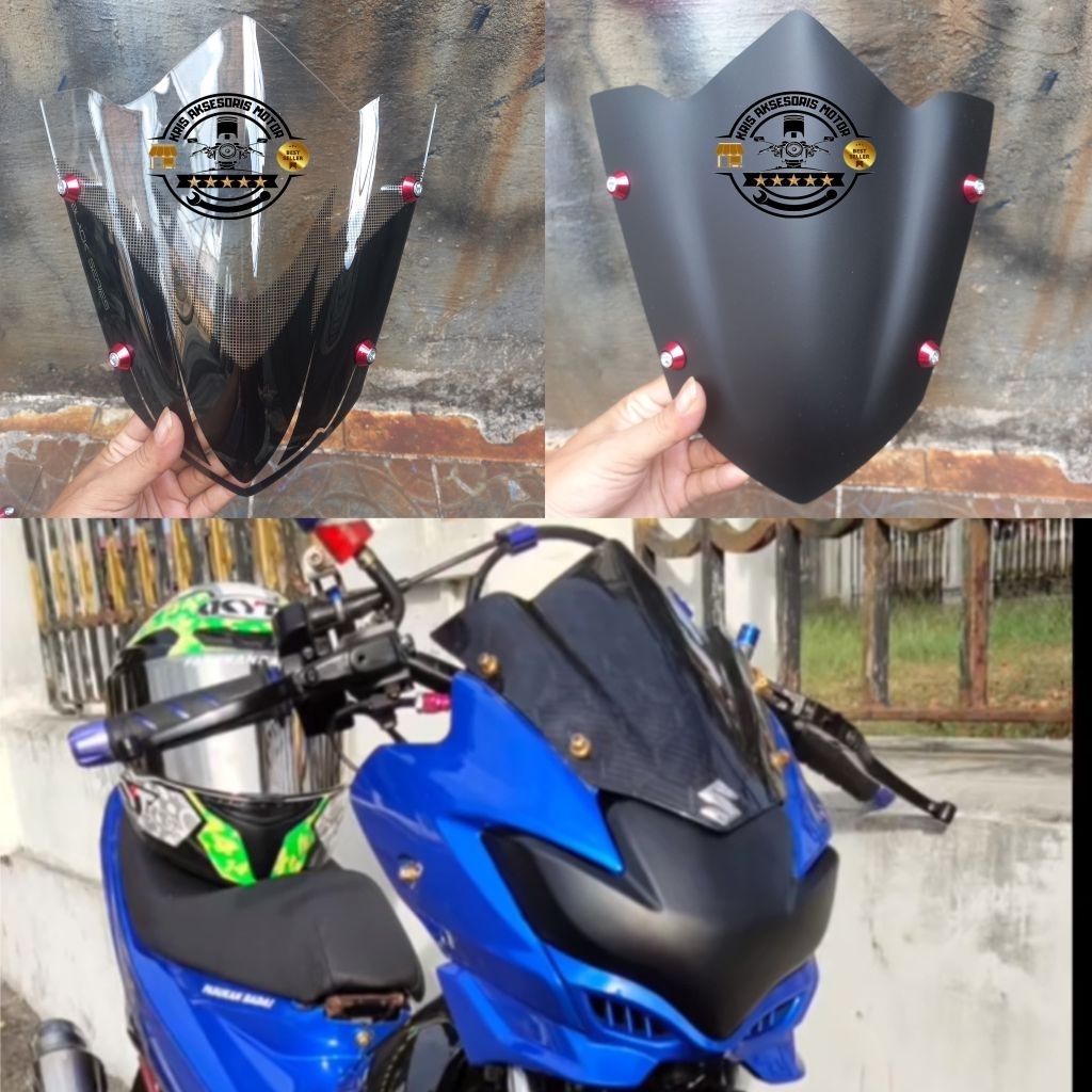 VISOR SATRIA FU 150 VISOR SUZUKI SATRIA FU TAHUN 2010 2011 2012 2013 PLUS BAUT VARIASI