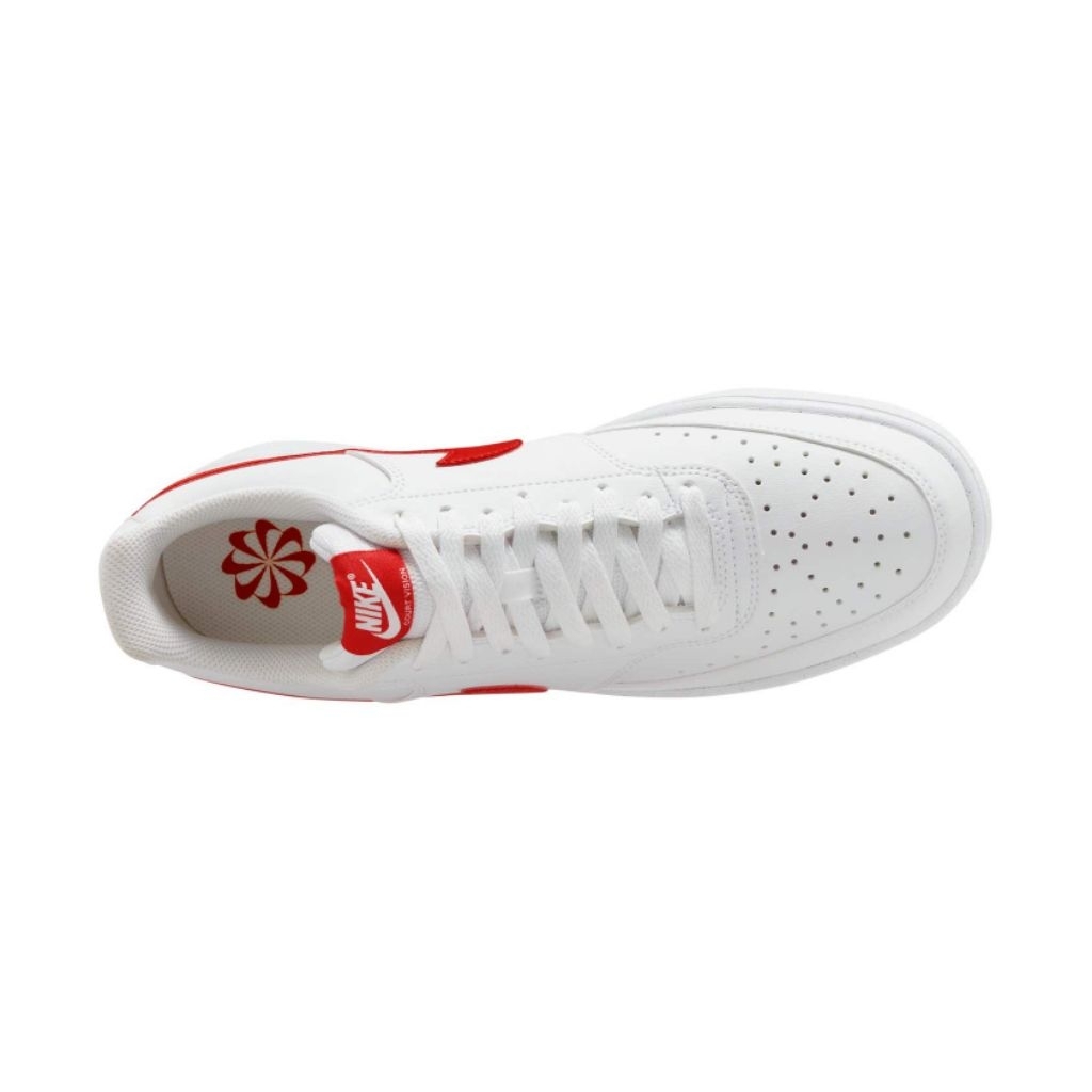JASTIP NIKE COURT VISION LOW NEXT NATURE-WHITE/UNIVERSITY RED ORIGINAL NIKE100%