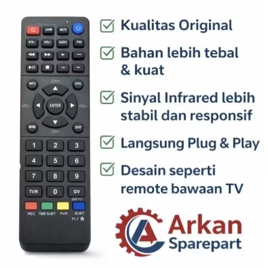 Remote TV / STB DVB T2 Polytron Kualitas Original – Plug & Play – Responsif – Kualitas Tebal & Awet