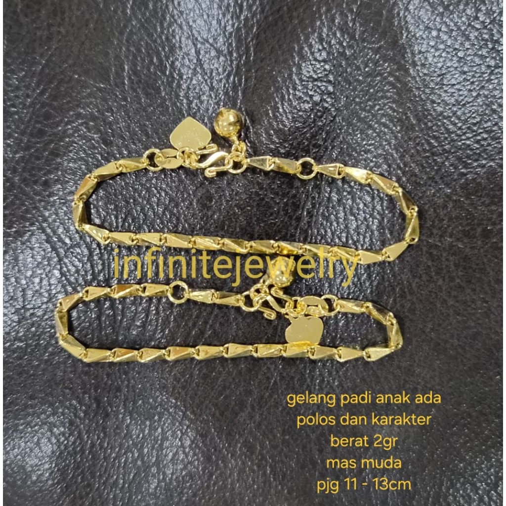 gelang padi anak polos mas muda