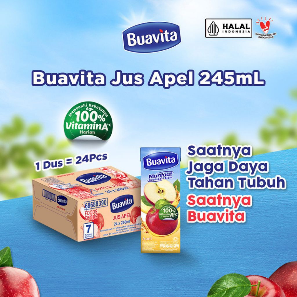 Jus apel Buavita 245ml 1dus