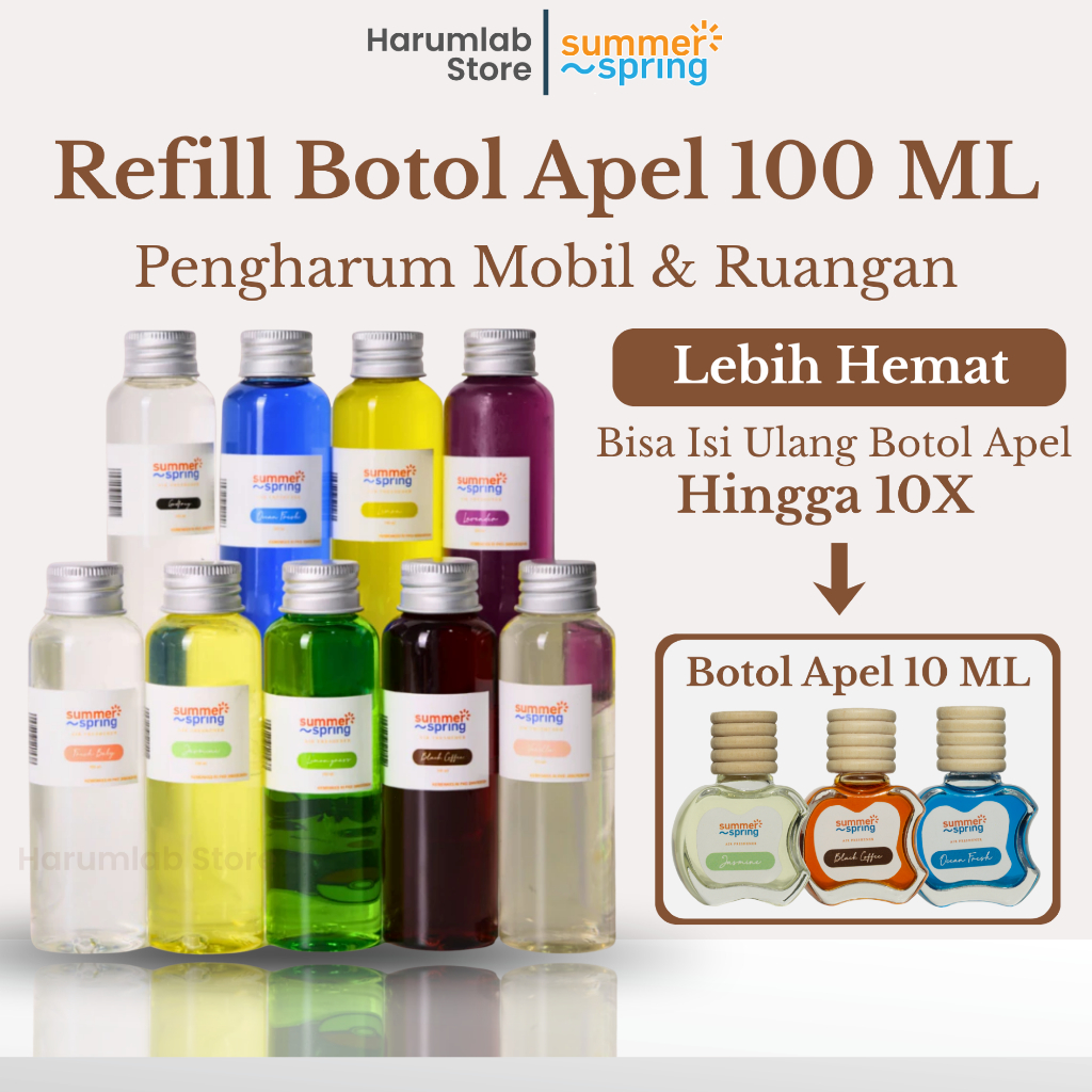 Refill Botol Apel Parfum Mobil Mewah Tahan Lama Summer Spring 100ml