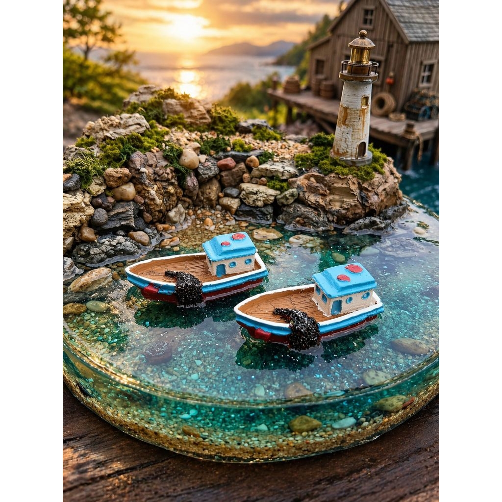 Miniatur Resin Kapal Nelayan