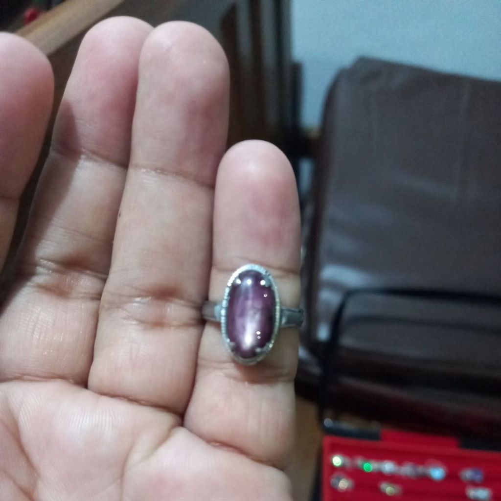 Natural Star Ruby Ring Cewek Monel 5 ID Card