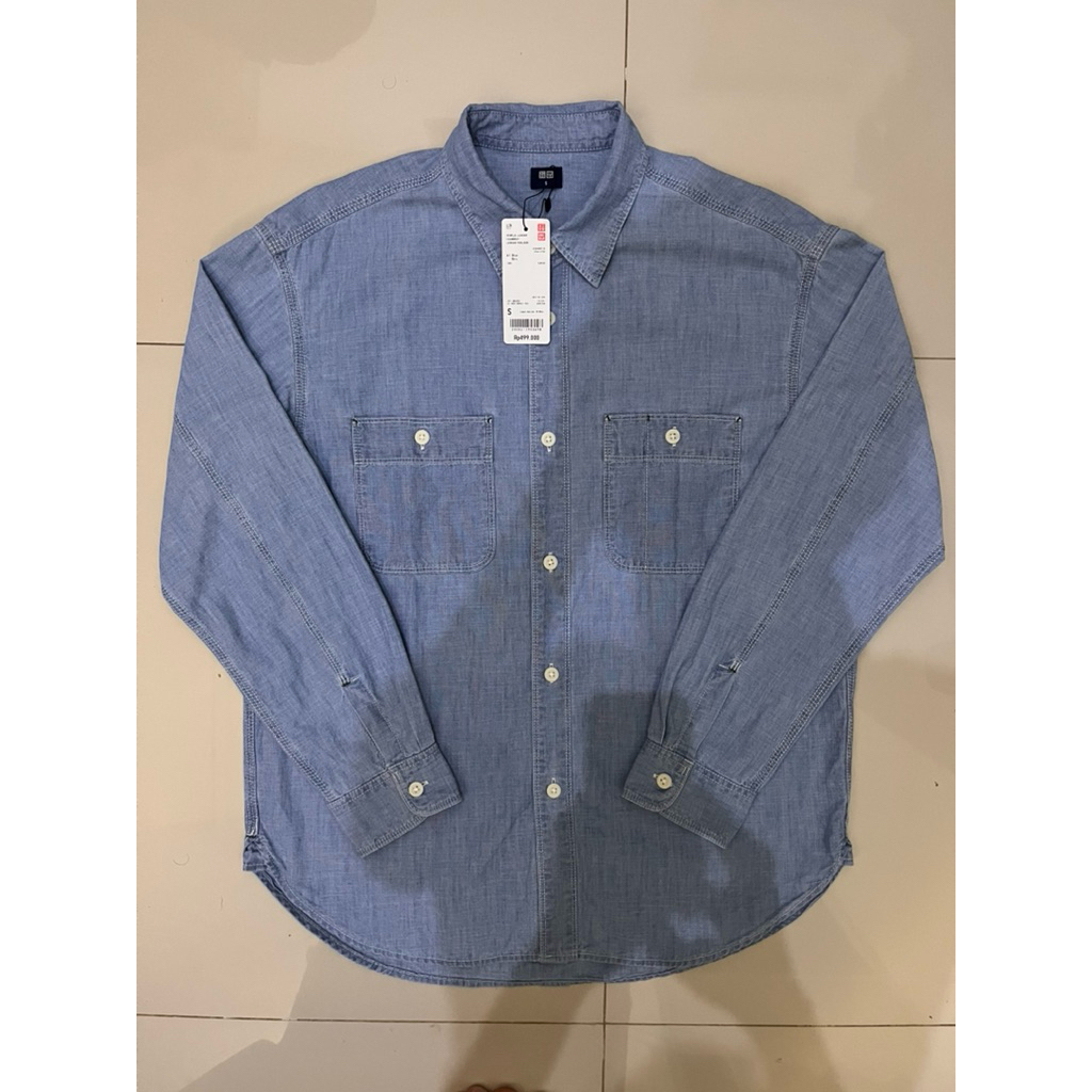 Uniqlo Chambray Shirt Blue NEW