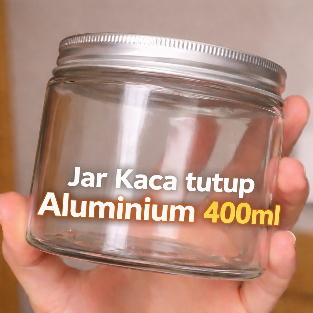 Jar Kaca tutup Aluminium 400ml