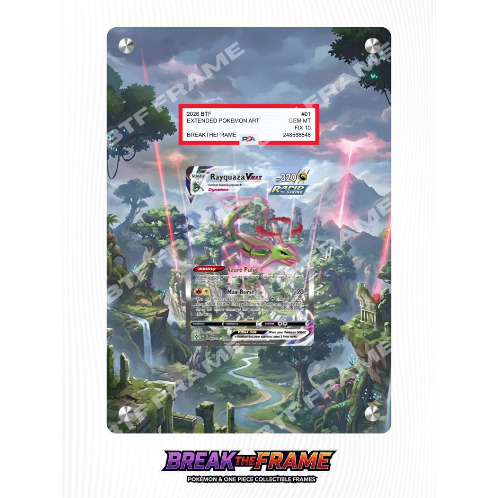 Acrylic Display Extended Art Pokemon TCG for SLAB / RAW Card - RAYQUAZA COLLECTION