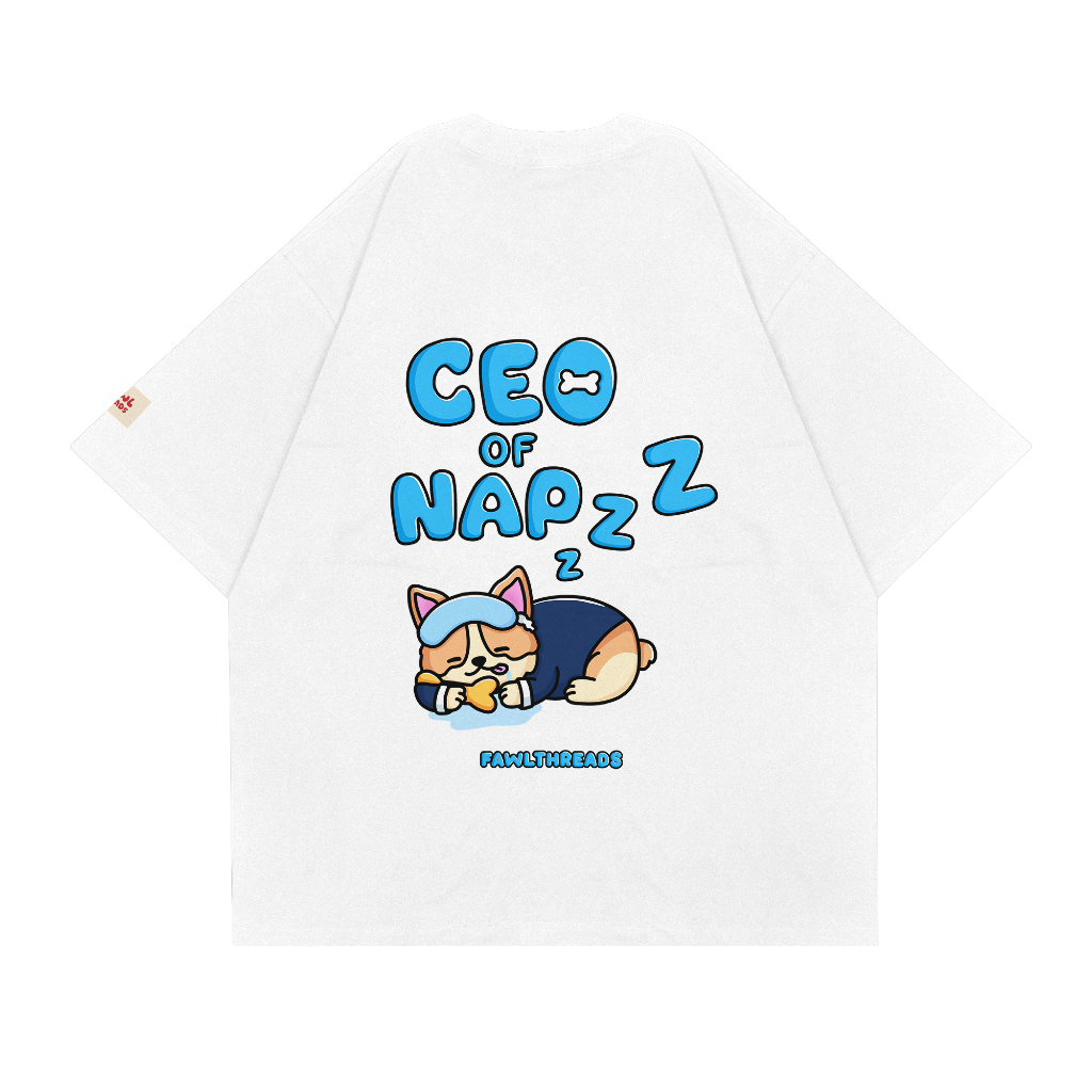 FAWLTHREADS - CEO OF NAPS T-SHIRT // WHITE