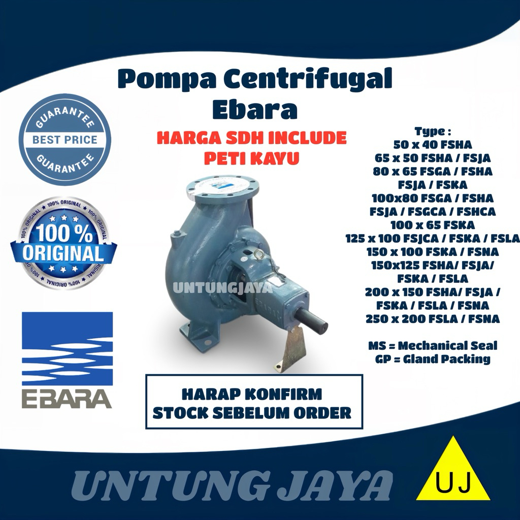 POMPA CENTRIFUGAL EBARA 100x80 FSGA // POMPA SENTRIFUGAL EBARA 100x80 FSGA // JUAL POMPA EBARA SURAB