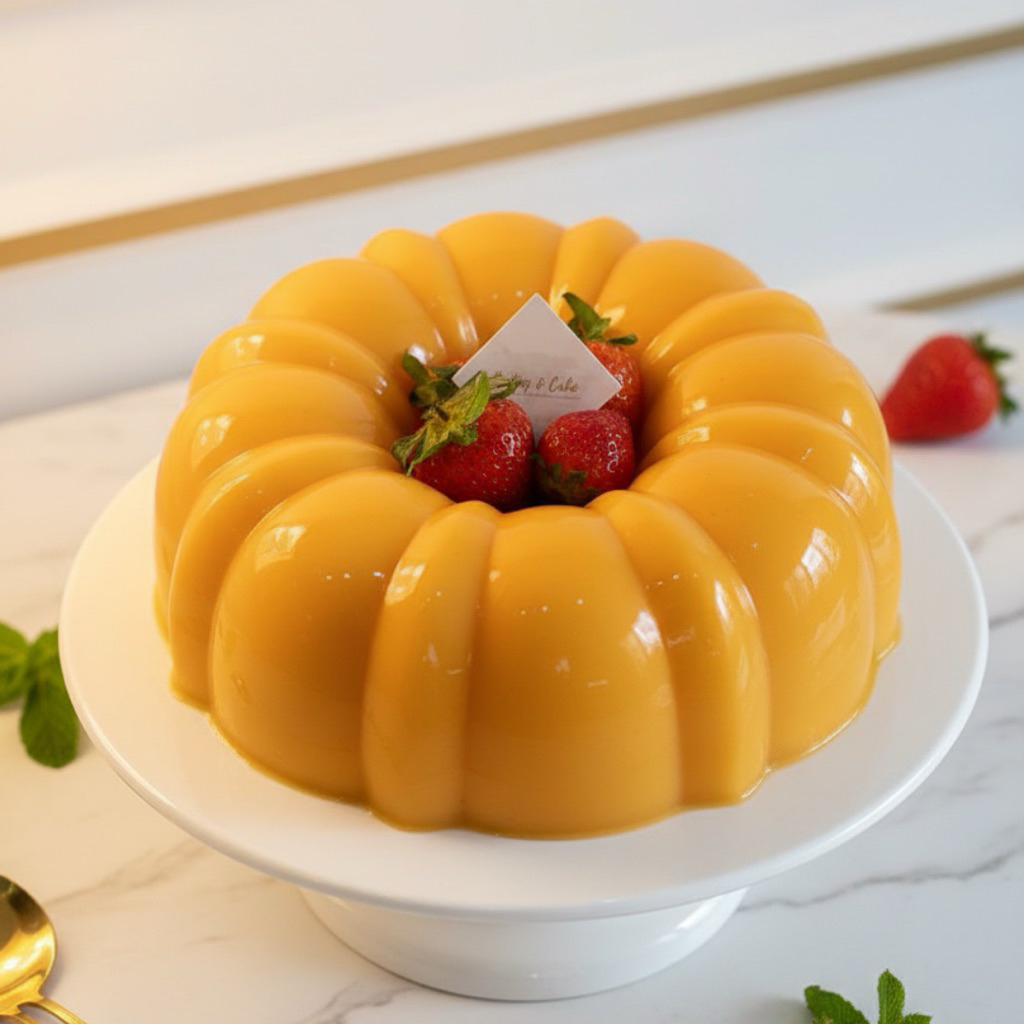 Puding Mango Cheese Sauce 20cm| Puding Mangga Keju | Hampers Puding | Hampers Makanan | Puding Enak 