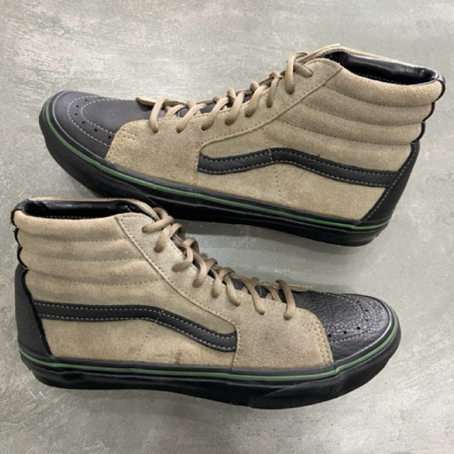 [Size 42.5] Vintage Vans Vault Sk8-Hi LX OG Black Grey Leather Suede Sample Japan (V38LS-47RB) Secon
