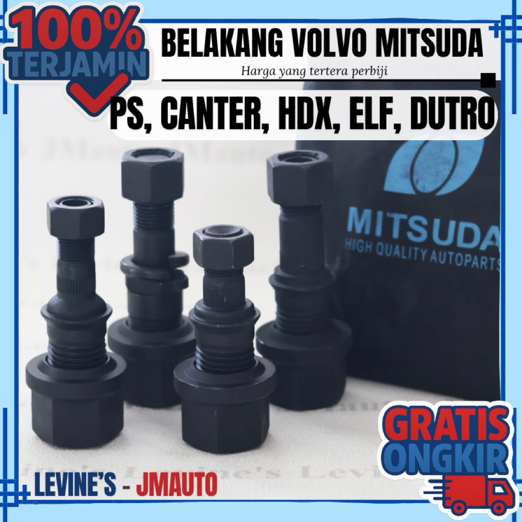 Baut roda VOLVO MODIFIKASI TRUK MITSUDA / baut roda belakang Volvo CANTER HDX ELF DUTRO PS120 PS135 