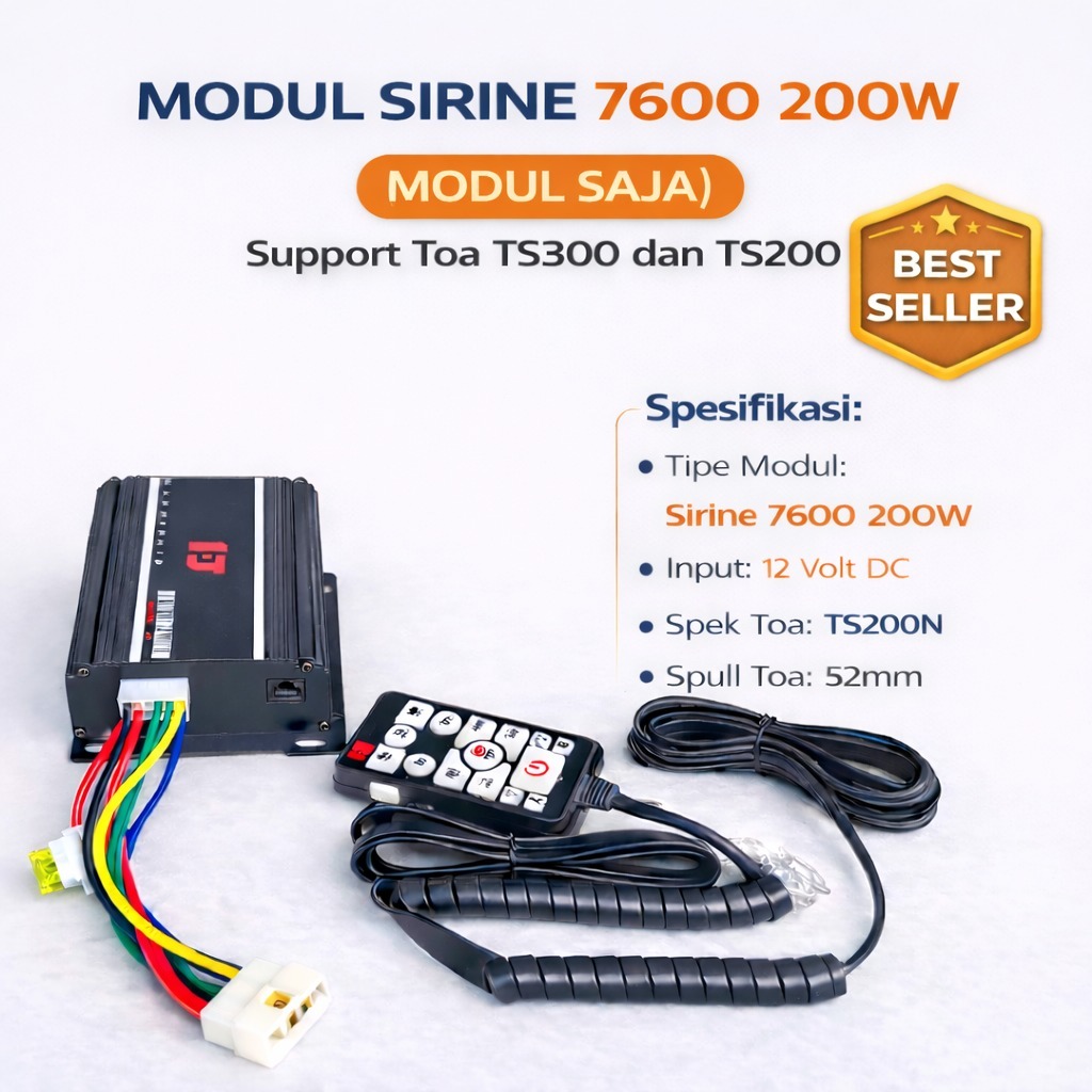 Modul Sirine 7600 200W - Penggerak Toa Sirip 300 Watt TS300N - Amplifier Sirine Patwal Mobil Kapal P