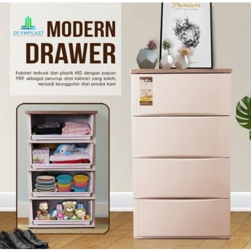 Olymplast Drawer ODC 4 | Lemari Laci 4 susun