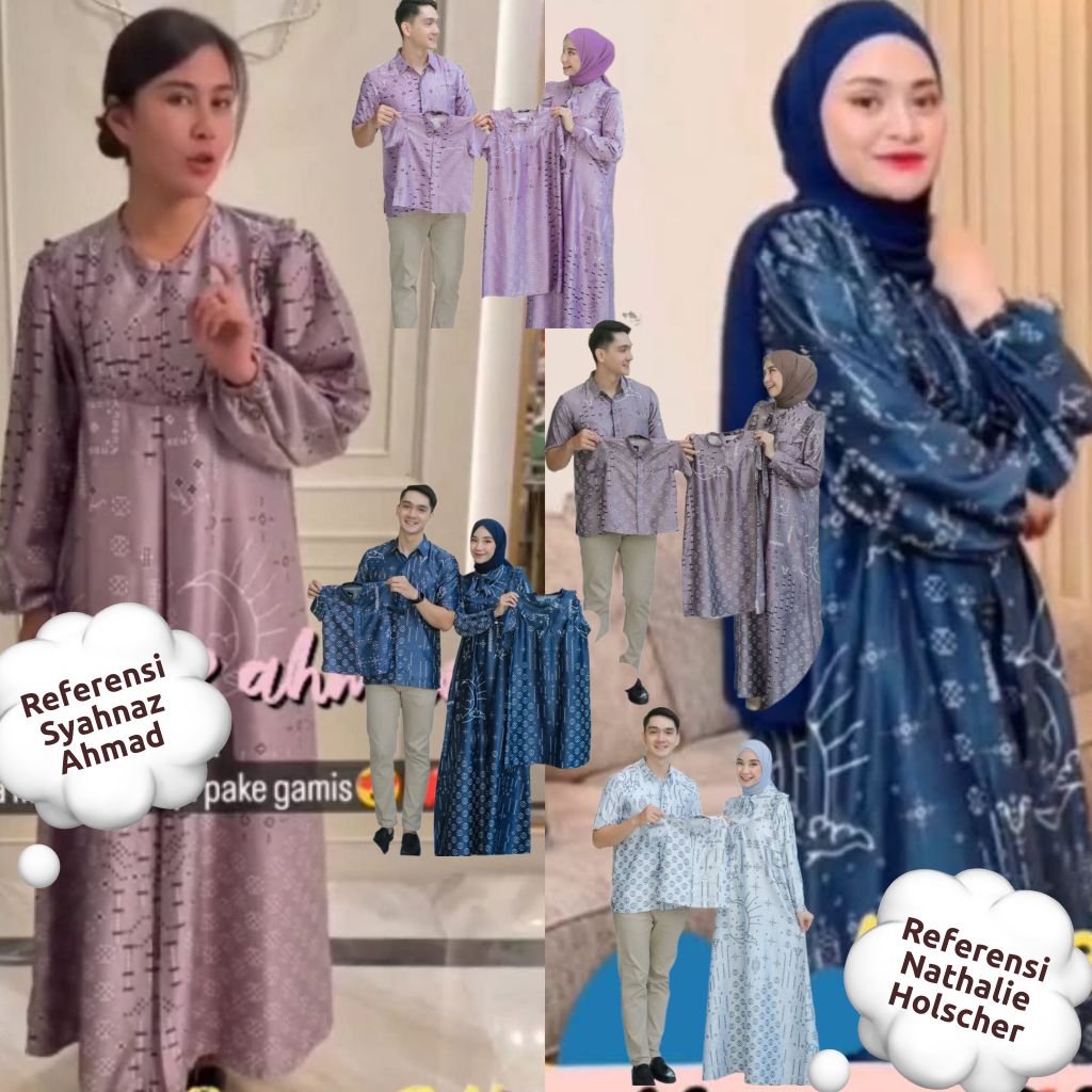 KECIL - JUMBO MODEL ARTIS SARIMBIT COUPLE KELUARGA SILKY MAXMARA LUX TERBARU BAJU MUSLIM PASANGAN AY