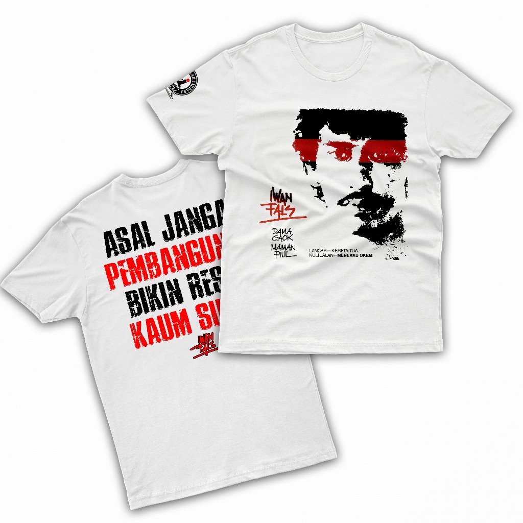 Kaos Iwan Fals Album Lancar Bahan Katun Combad 24s Tebal | Kaos Oblong Distro Iwan Fals Pria Wanita 