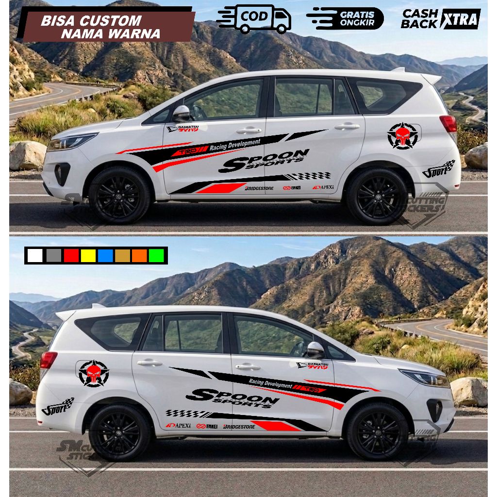 Stiker Cutting mobil Sigra Stiker Striping List TRD Racing Development Daihatsu Sigra