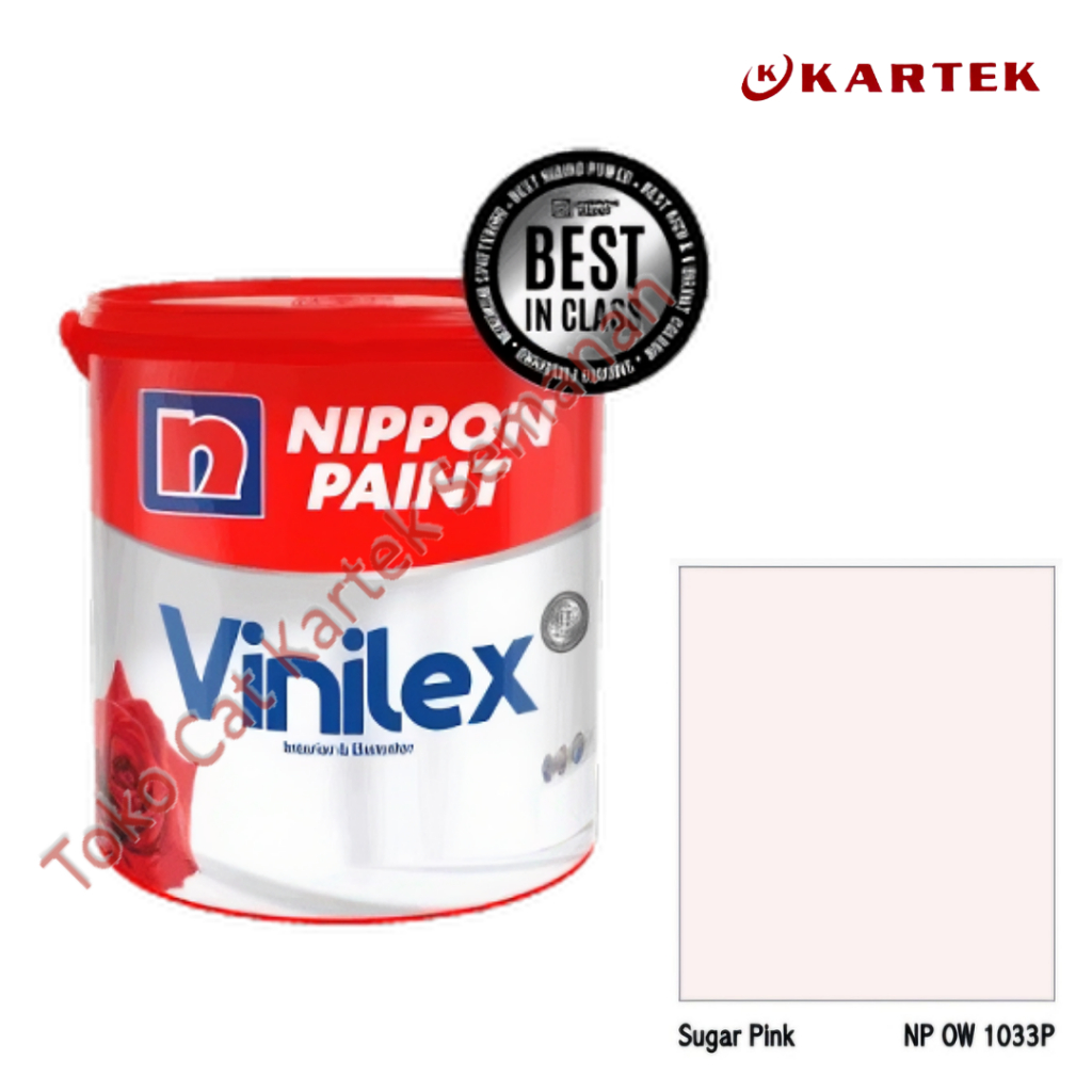 Nippon Paint Vinilex SUGAR PINK OW 1033P Cat Tembok Interior & Eksterior Merah Muda Halus dan Tahan 