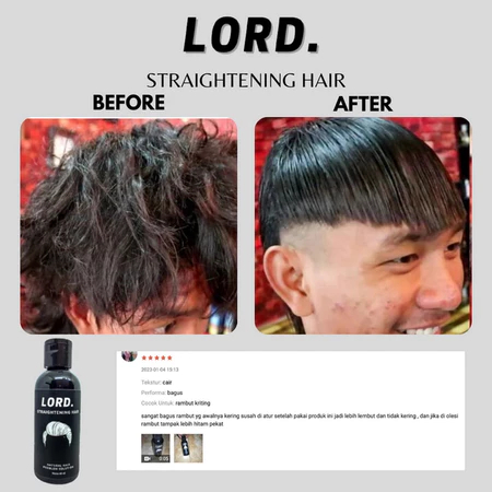 LORD. STRAIGHTENING HAIR / PELURUS RAMBUT / PERAWATAN RAMBUT KERING / IKAL / PRIA DAN WANITA TANPA C