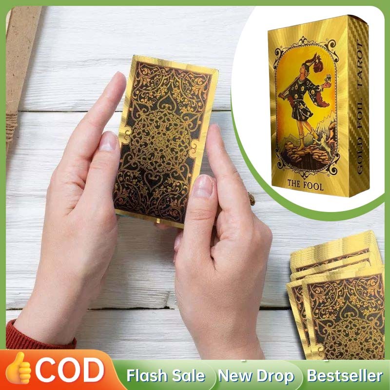 Foil Tarot Kartu Tarot Anti Air Kartu Tarot Premium Tarot Deck Tarot Bronzing
