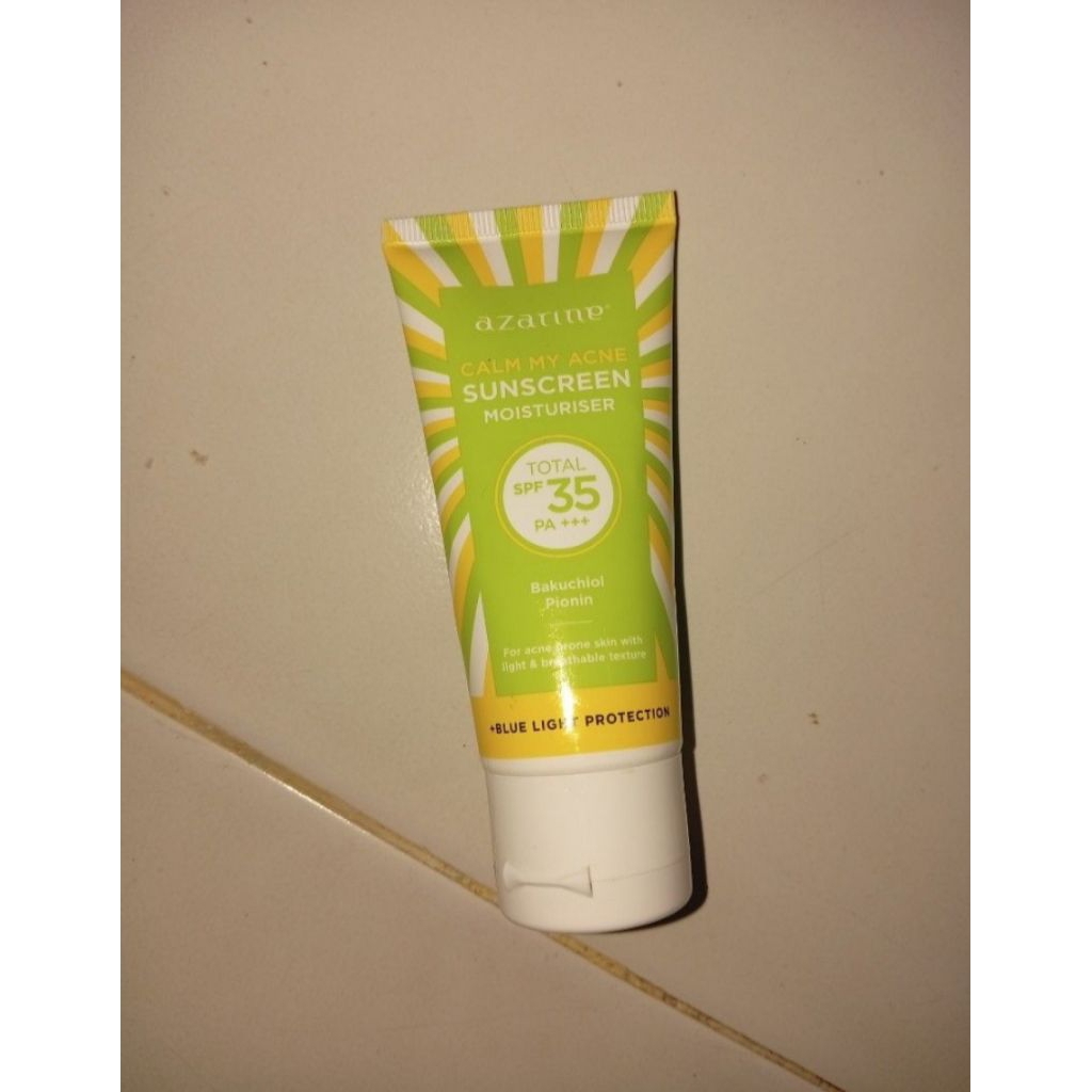 sunscreen azarine calm my acne