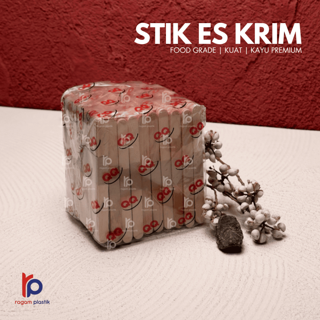 [500PCS] QQ STIK ES KRIM Kayu Natural / Stik Prakarya/DIY/Kerajinan/Dessert - Premium, FoodGrade, Ku