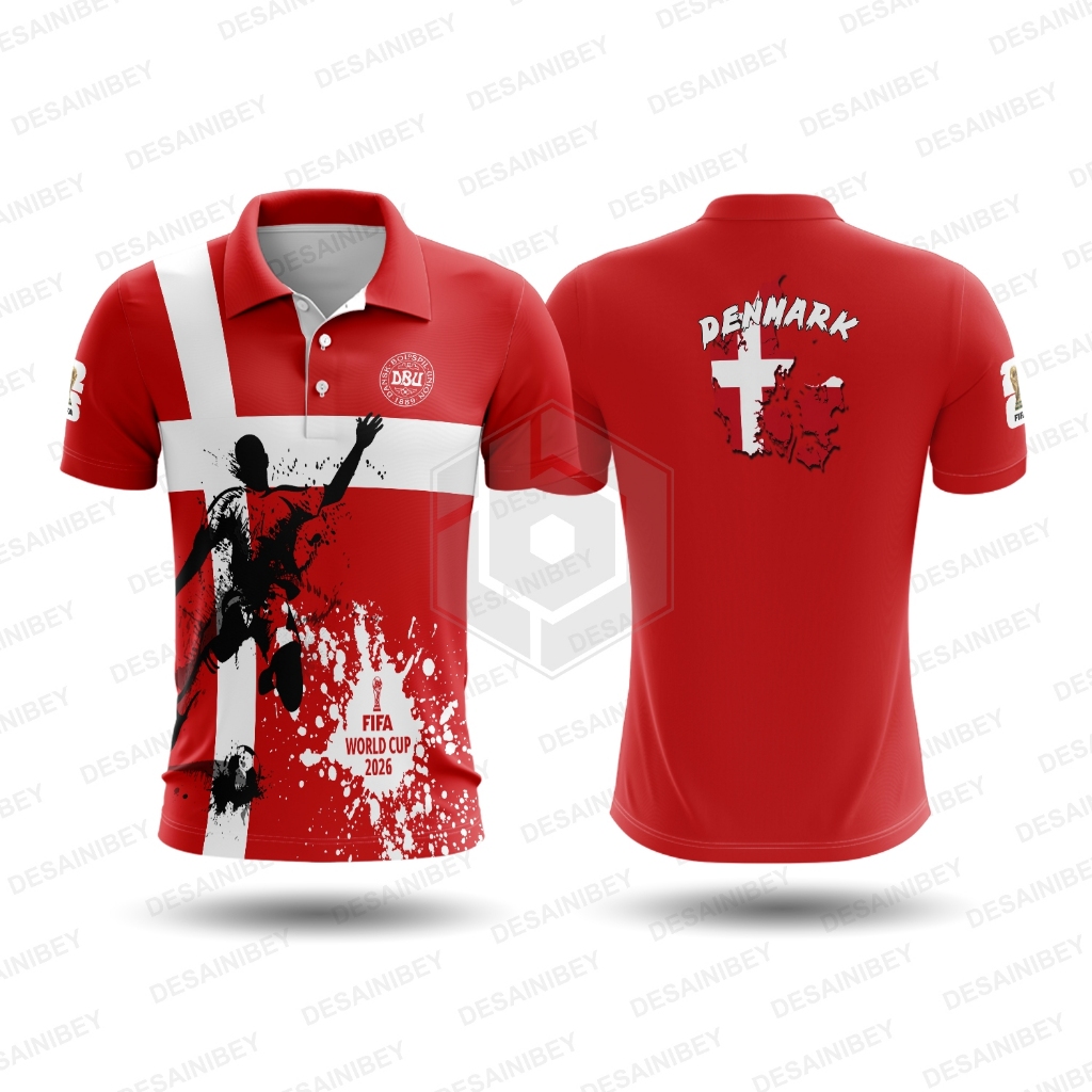 Baju Jersey Wangki Piala Dunia 2026 Denmark / Kaos Denmark Printing Art01