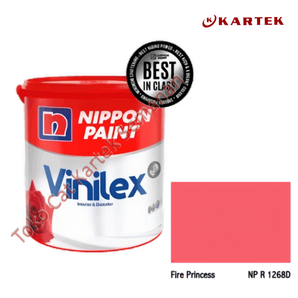 Nippon Paint Vinilex FIRE PRINCESS NP R 1268D Cat Tembok Interior & Eksterior Merah Pink Tua Red Hal
