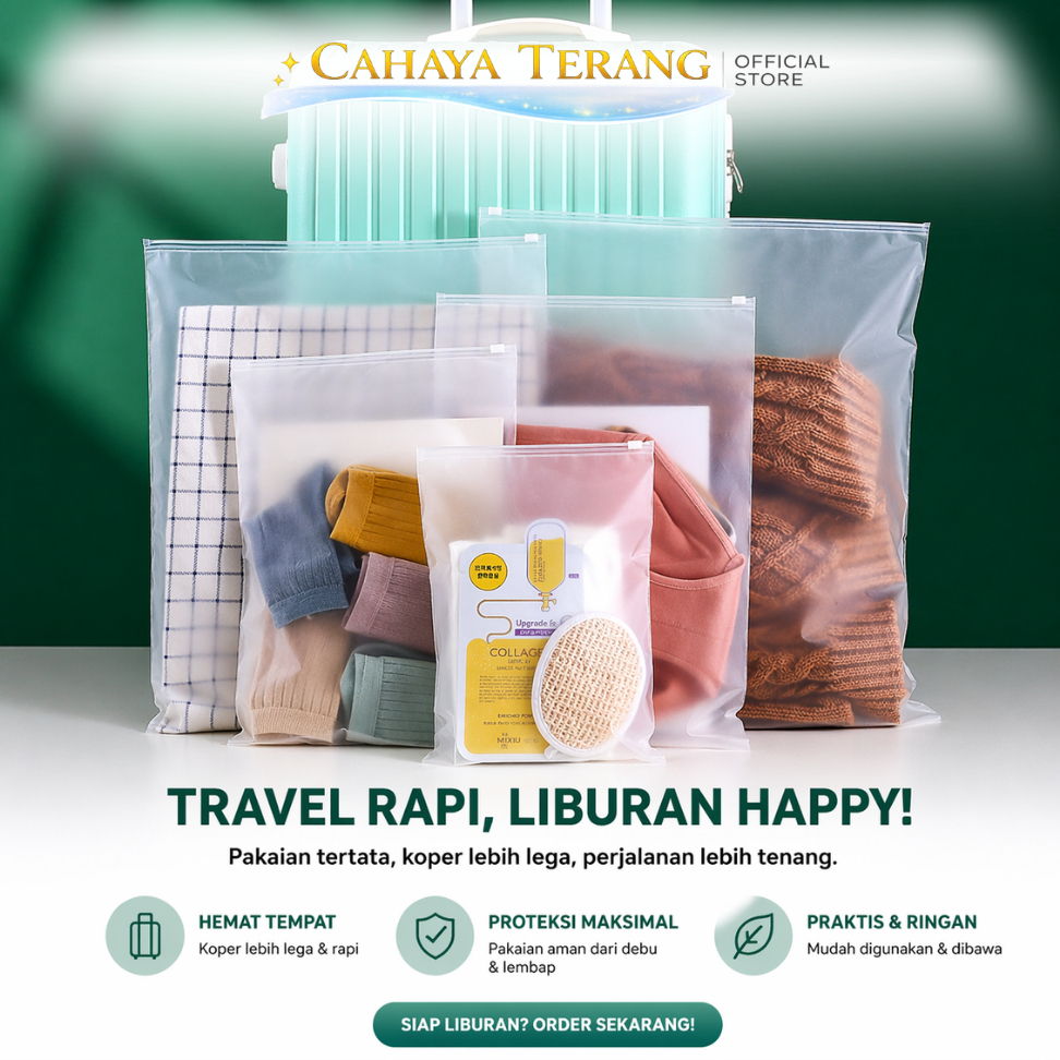 CT Zipper Bag / Zipper Lock / Zipper Storage Bag / Zipper Travel Pouch / Travel Pouch Serbaguna Zipp