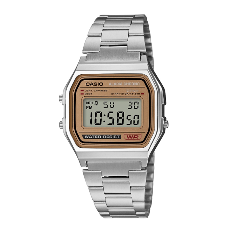 Jam Tangan Casio A158WEA-9DF Silver Gold