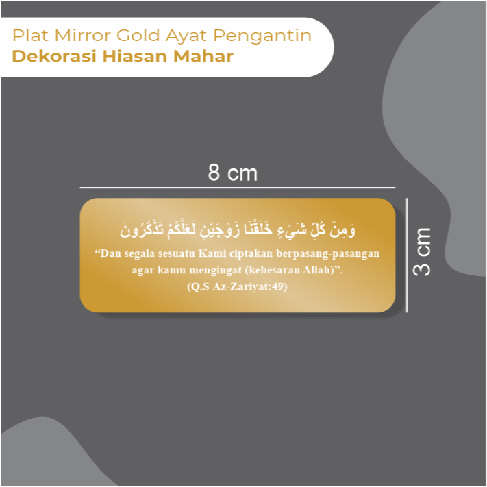 plat nama akrilik mirror perlengkapan wedding
