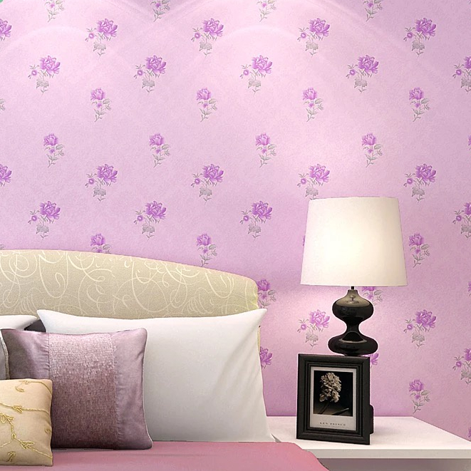 Wallpaper Dinding BUNGA KILAP UNGU