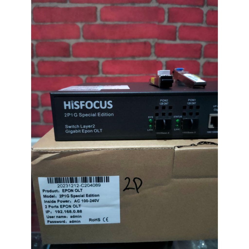 OLT 2 PORT EPON HISFOCUS 1G TURBO COOLER SPESIAL EDITION Includ Sfp