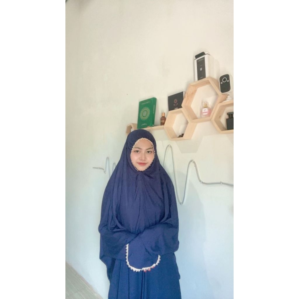 mukena terusan polos bahan rayon twill