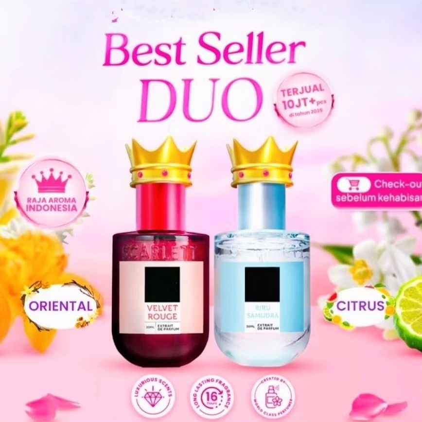 [ PAKET HEMAT 2 PCS ] Scarlett Whitening Eau De Parfum 30 ML Velvet Rouge Parfum Mewah Aroma Soft Be