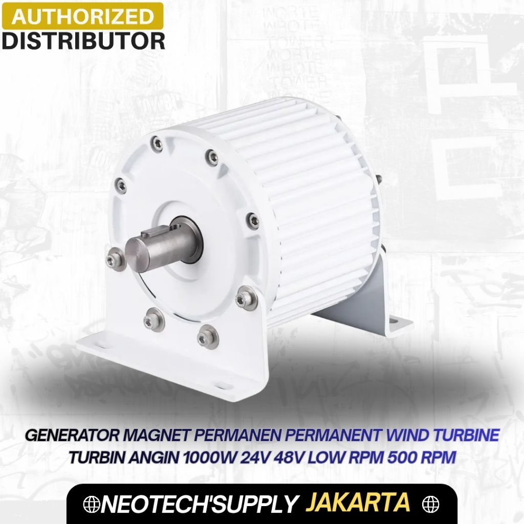 Generator Magnet Permanen Permanent Wind Turbine Turbin Angin 1000W 24V 48V Low RPM 500 RPM