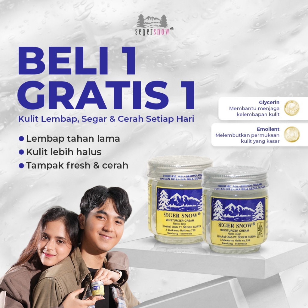 Seger Snow Beli 1 Gratis 1 Moisturizer Cream 30gr Krim Pelembab Membantu Melembabkan Menghaluskan Me