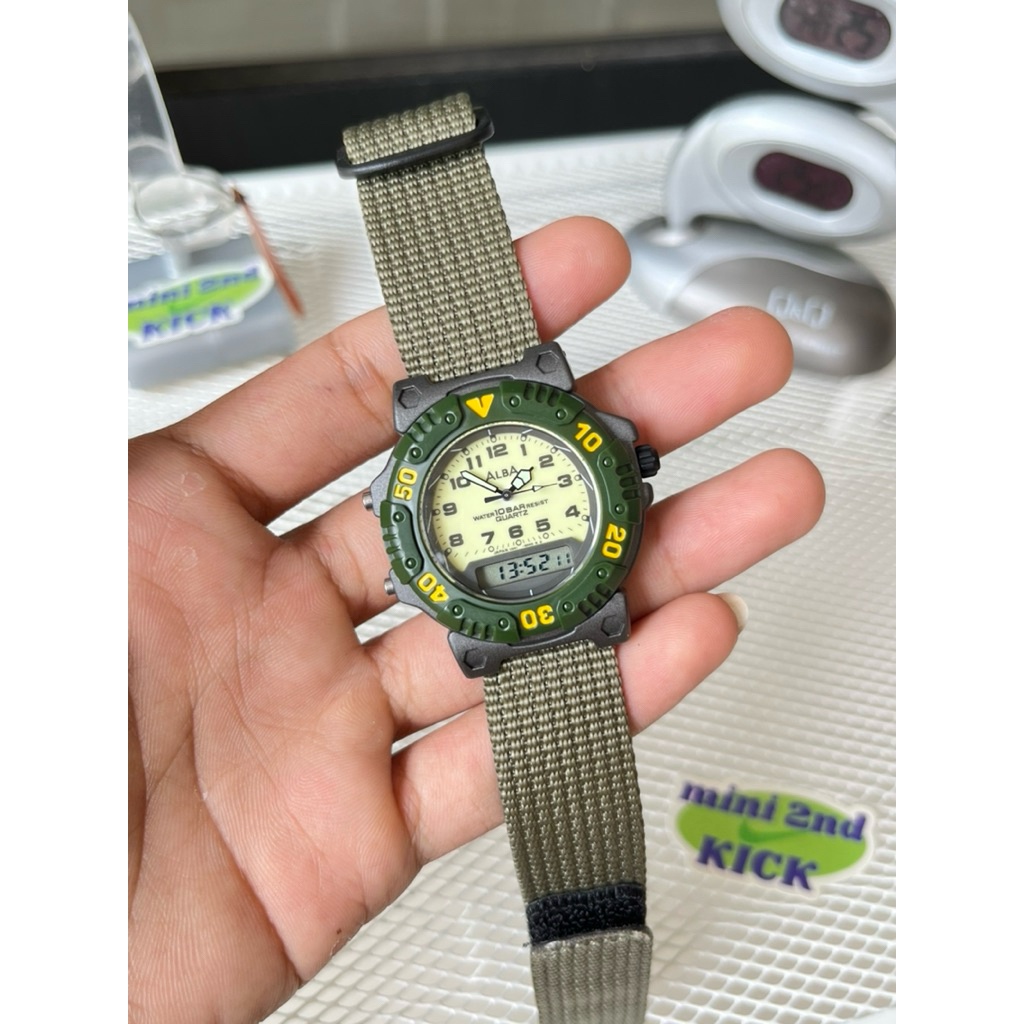 Rare Vintage ALBA ANADIGI MILITARY Watch, jam vintage alba