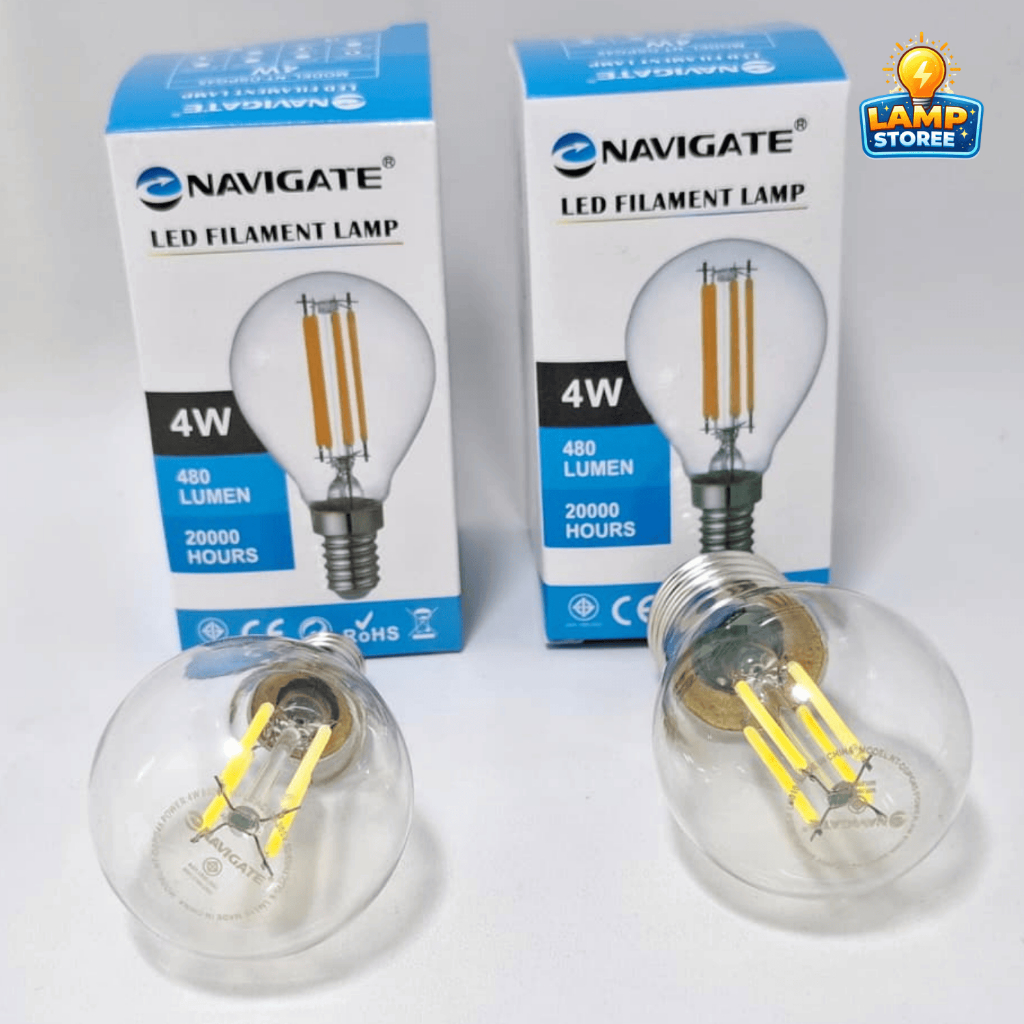 LED FILAMENT CANDLE BULB – 4W (C35 & G45 / E14 & E27) Lampu