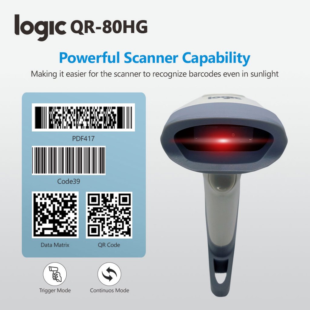 Barcode Scanner QR-80HG | 1D & 2D | USB Port | PDF417 | PDF417