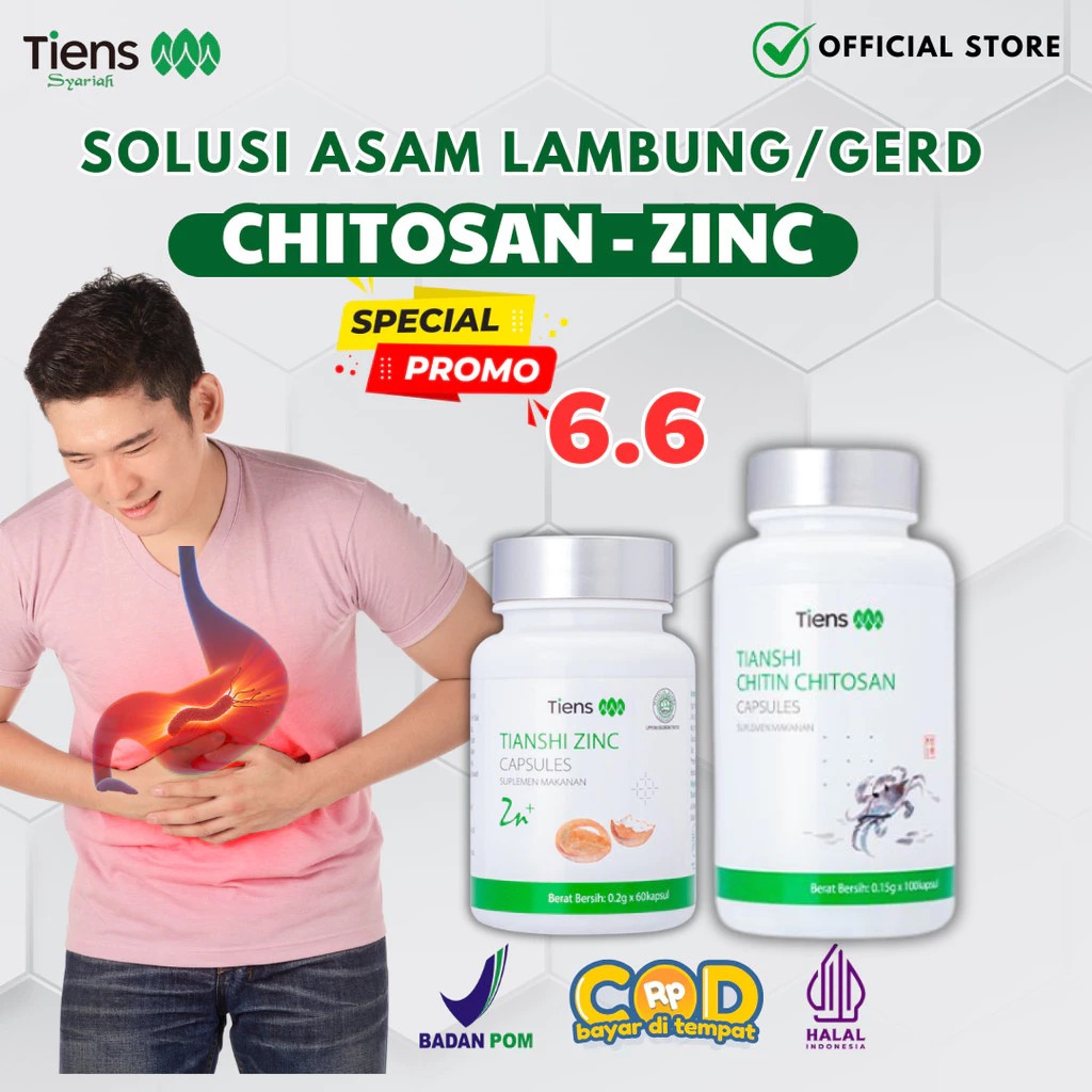 OBAT TCM HERBAL CHINA PAKET ASAM LAMBUNG GERD Kronis Gerd Anxiety - CHITIN CHITOSAN ZINC KAPSUL & KA