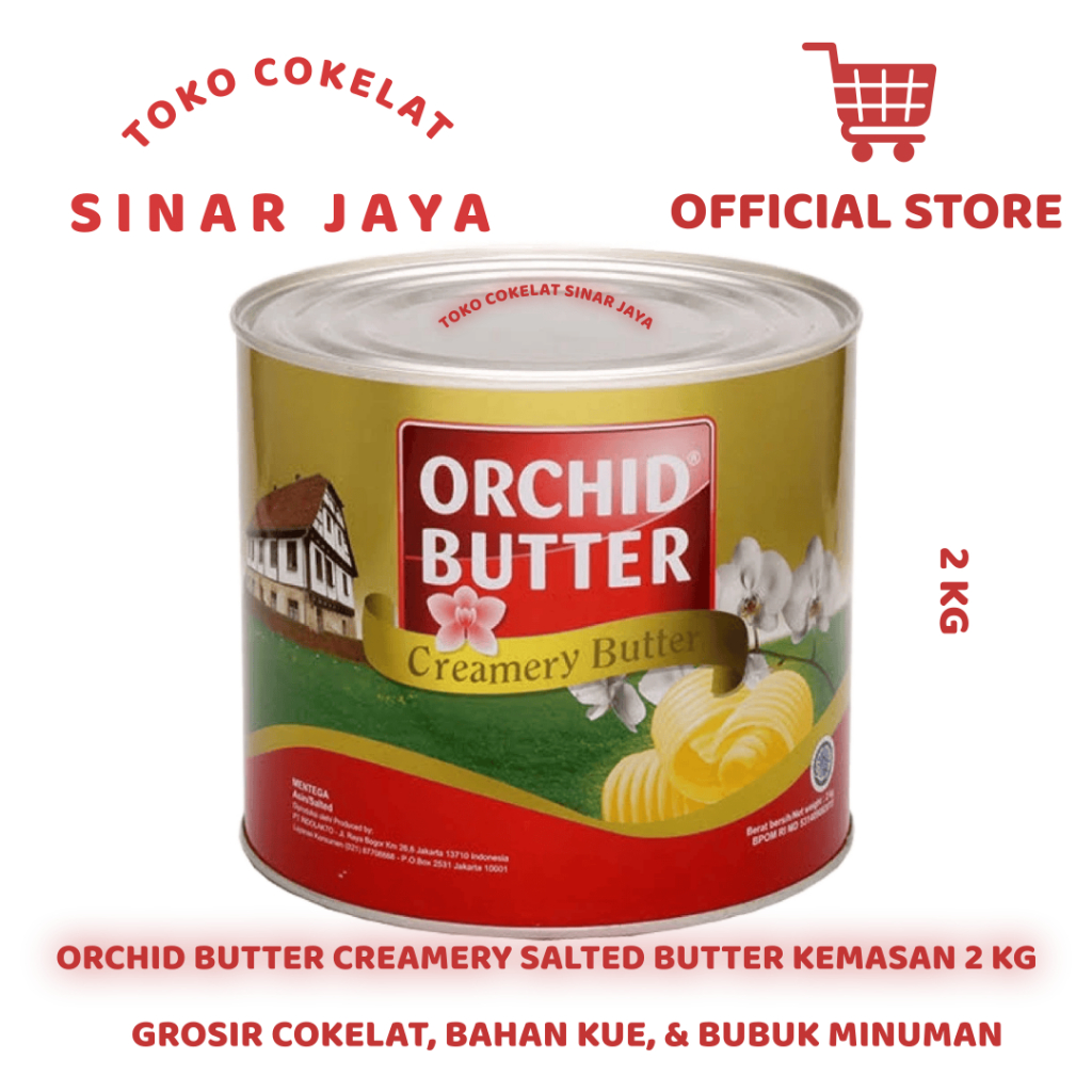 Orchid Salted Butter 2 Kg | ORCHID Creamery Butter Salted 2 Kg (Cocok untuk Kue, Martabak, Roti, Dll