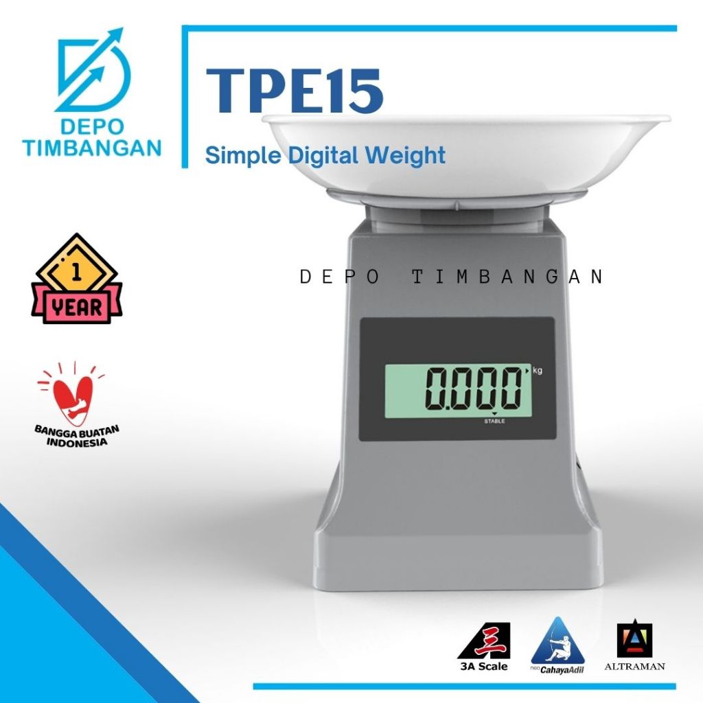 Timbangan Meja 3A Scale TPE | Simple Weighing Scale Kapasitas 15kg