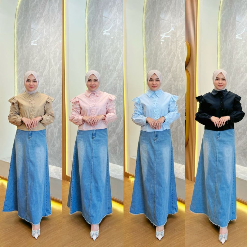 SHASYI Atasan Kemeja Blouse Xoxo Katun PREMIUM, fashion wanita
