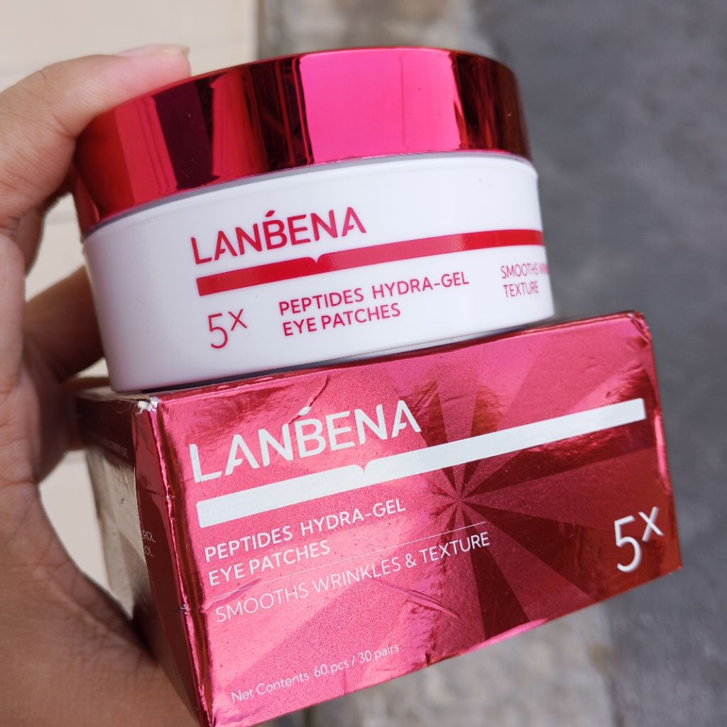 [ PRELOVED ] LANBENA 5X PEPTIDE Eye Patch Masker Mata Hyaluronic Collagen, Mencerahkan Mata Panda, M
