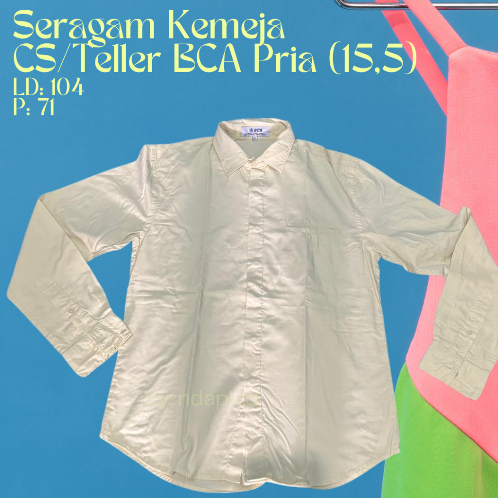 Preloved Seragam Kemeja CS/Teller BCA Pria Ukuran 15,5